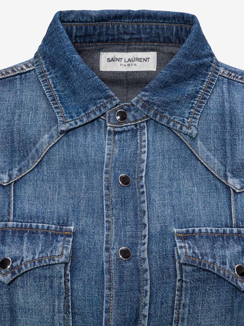 saint laurent western denim shirt