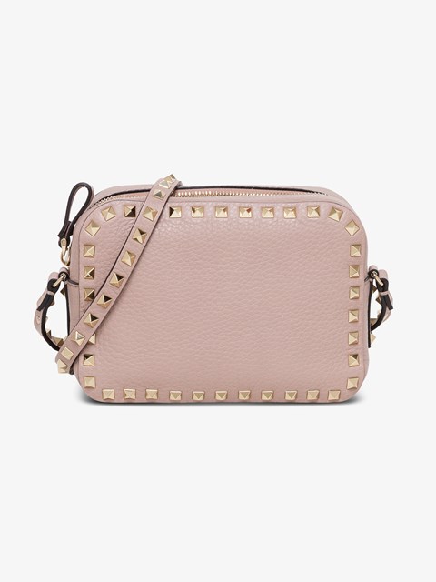 rockstud leather shoulder bag