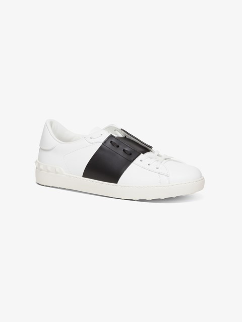 Open Sneakers in Leather White 