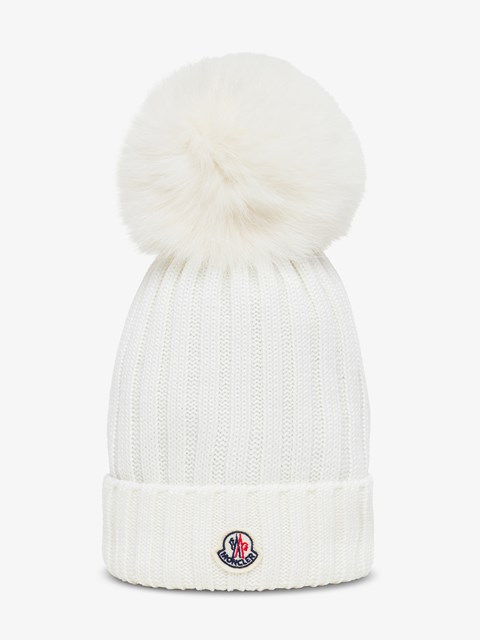 Pom Pom Hat with Logo White available 