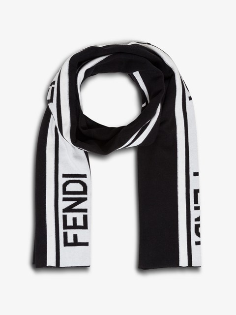 fendi scarf black and white