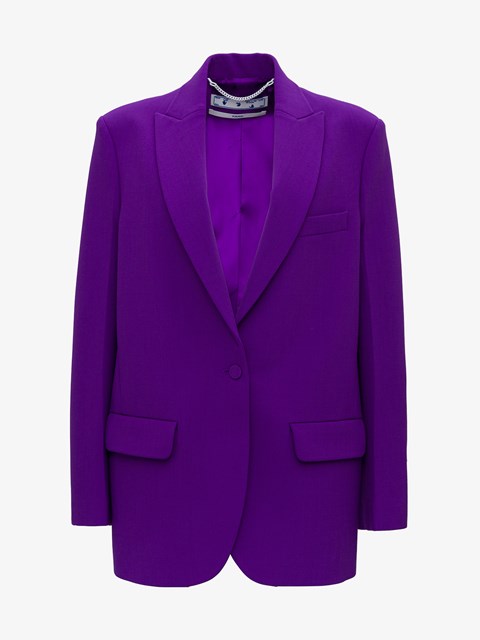 off white blazer purple