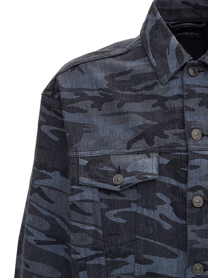 army print denim jacket