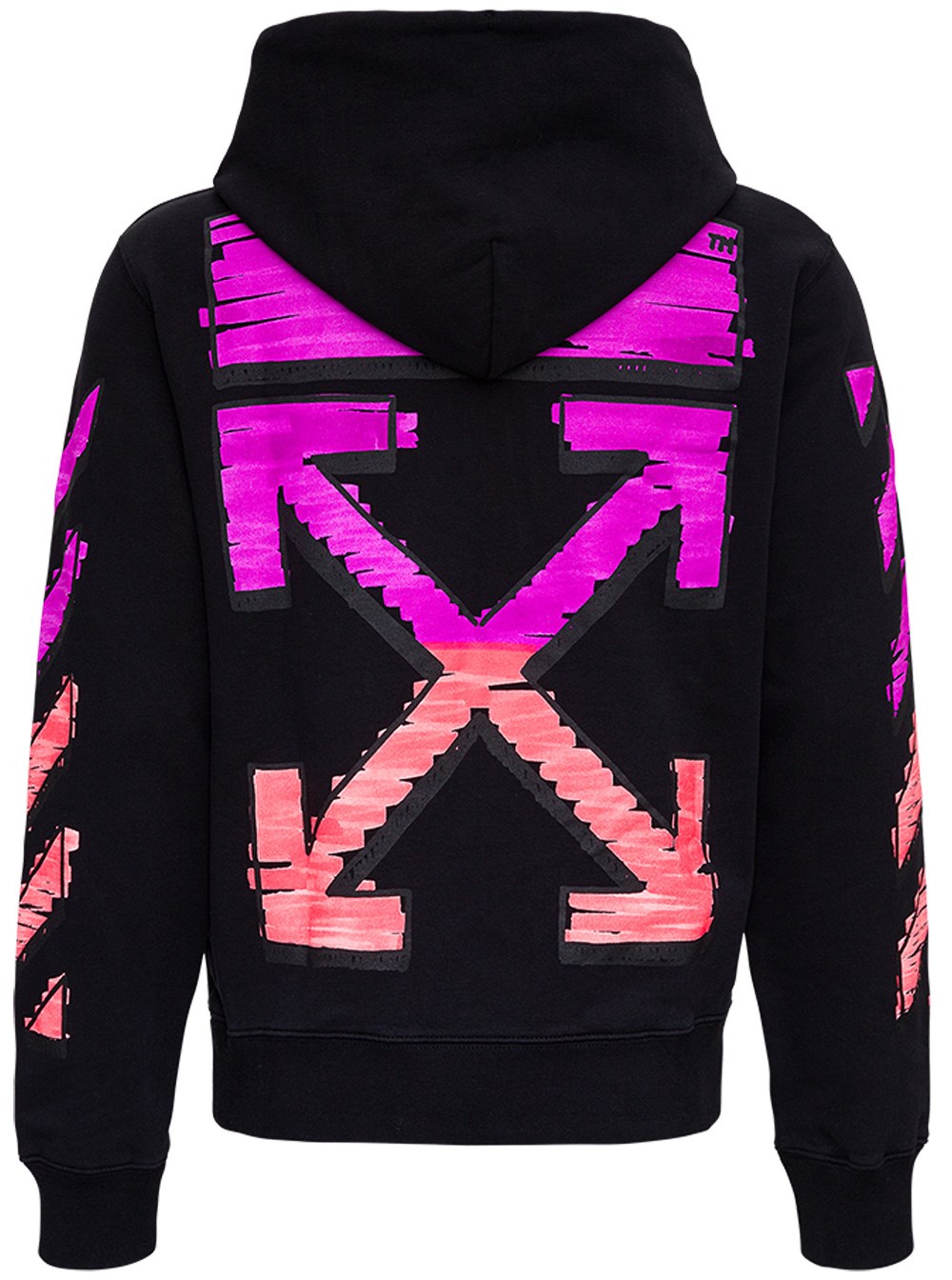 Marker Slim Hoodie with Arrows Print Black available on ...