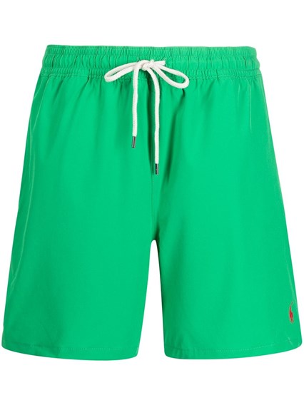 green nylon shorts