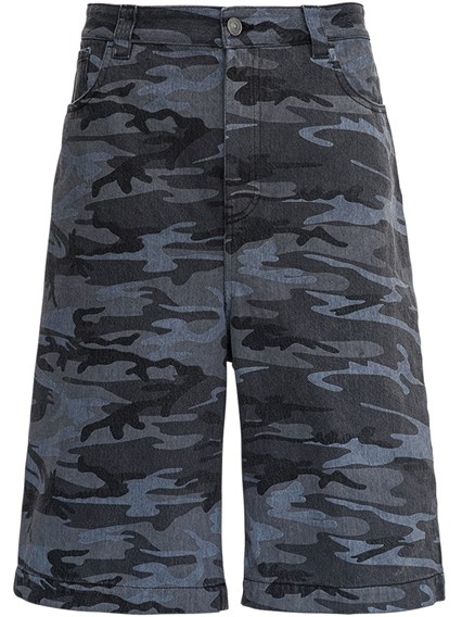 camouflage denim shorts