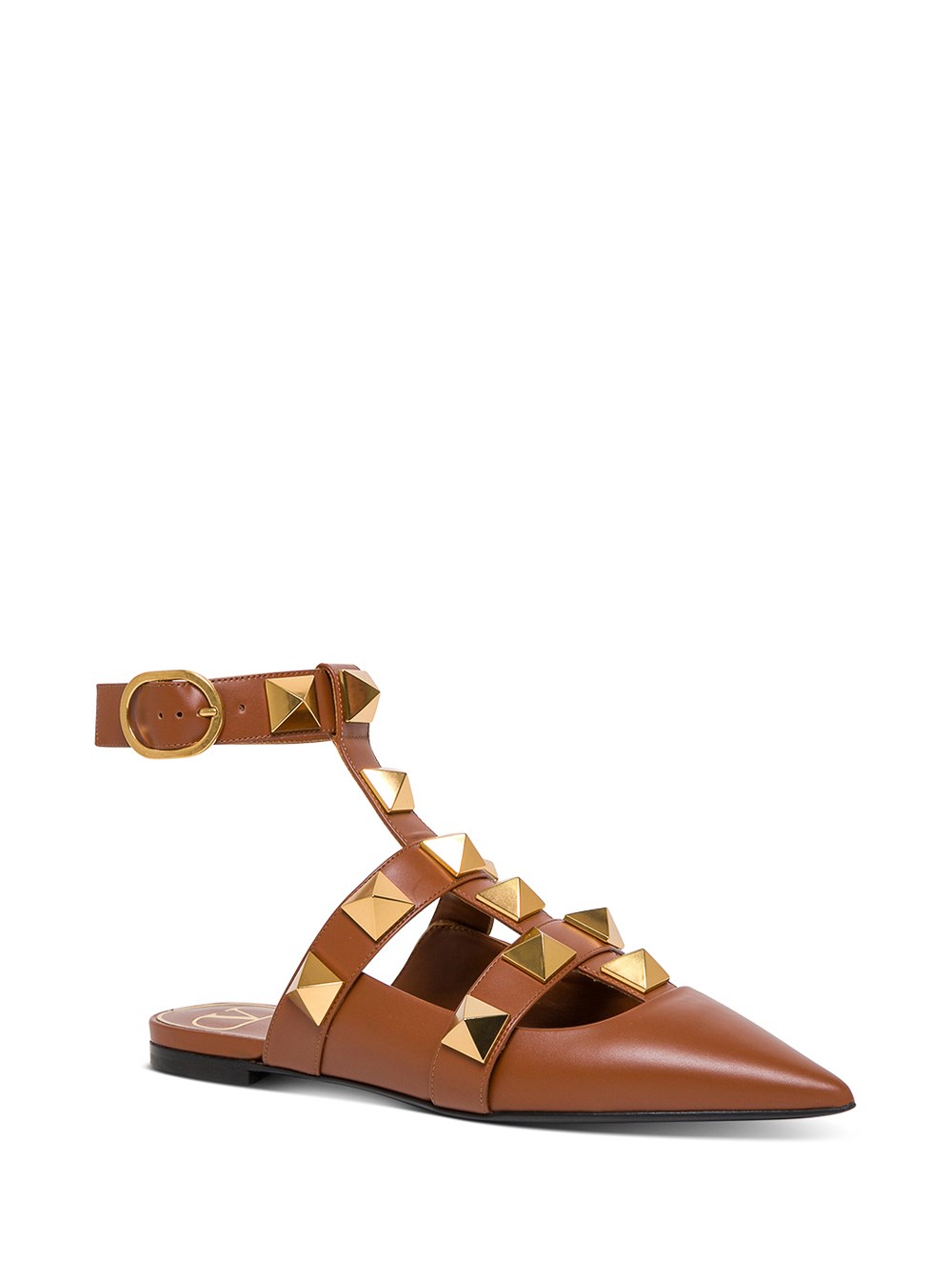roman stud flat mule