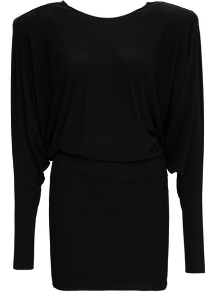 black cotton midi dress
