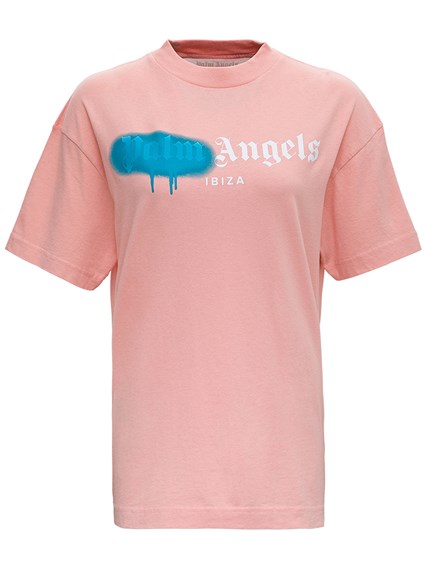 Pink Jersey T-Shirt with Ibiza Print 