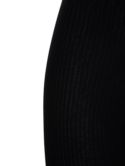 Ribbed Knit Leggings with Cut Out 