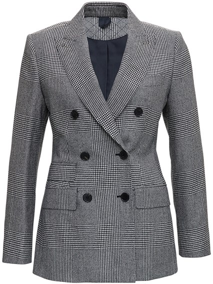 plaid wool blazer womens