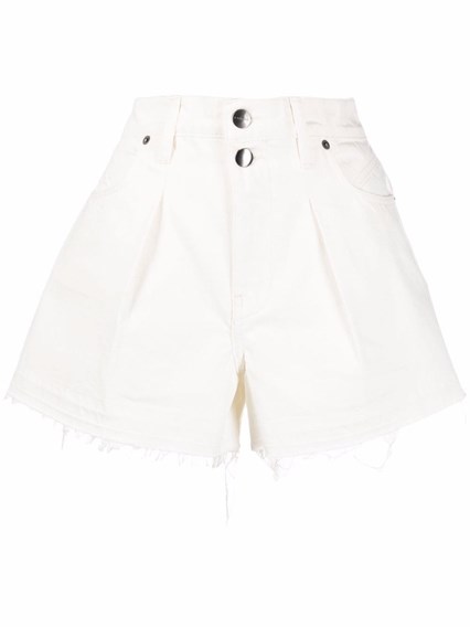 frame white denim shorts