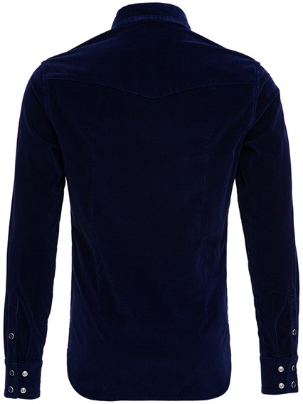 navy blue velvet shirt