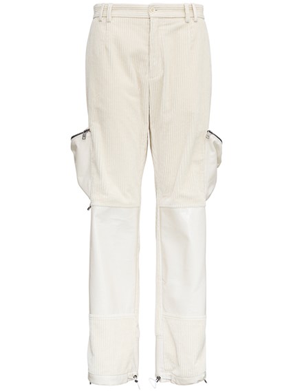 Ribbed Cotton Worker Trousers with 