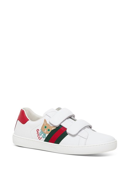 Uitleg Grommen wacht White Ace Leather Sneakers with Kitten Detail GUCCI KIDS Price | Gaudenzi  Boutique