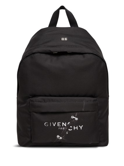 black nylon backpack