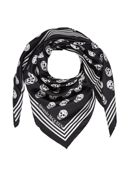 alexander mcqueen black skull scarf