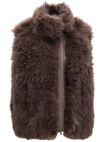 fluffy sleeveless jacket