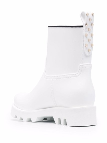 white rubber work boots