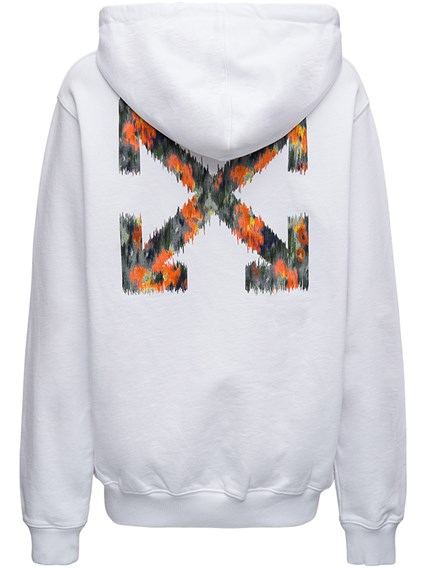 white printed hoodie