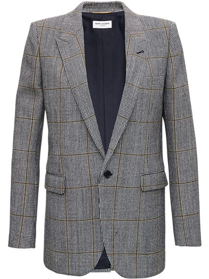yellow houndstooth blazer