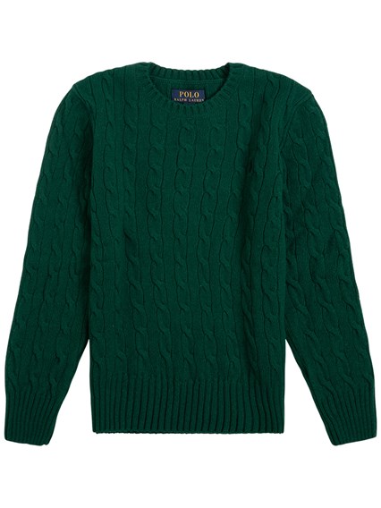 Green Wool and Cashmere Sweater with Logo POLO RALPH LAUREN KIDS Price |  Gaudenzi Boutique