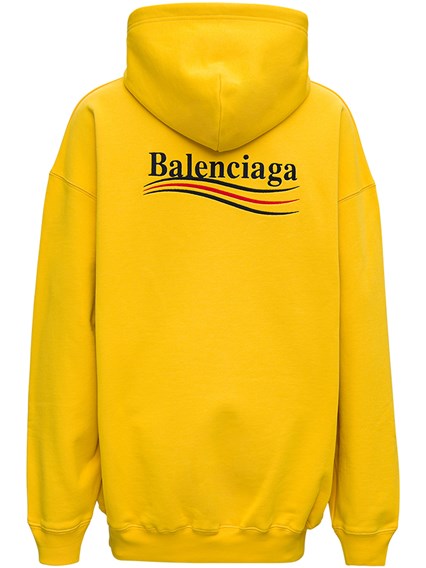 Yellow Cotton Hoodie with Logo BALENCIAGA Price | Gaudenzi Boutique