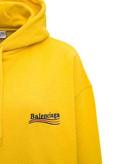 Yellow Cotton Hoodie with Logo BALENCIAGA Price | Gaudenzi Boutique