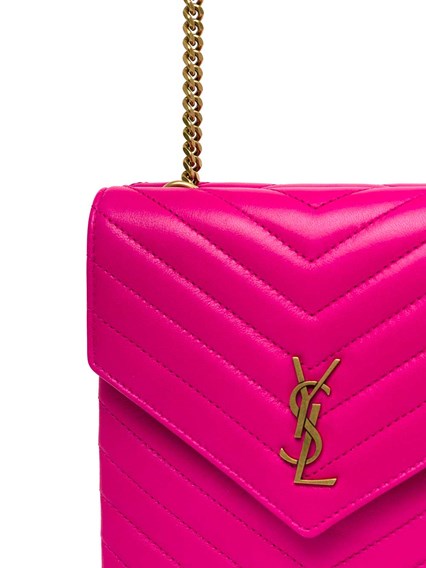 Borsa a Tracolla in Pelle Chevron Fucsia SAINT LAURENT Prezzo | Gaudenzi  Boutique