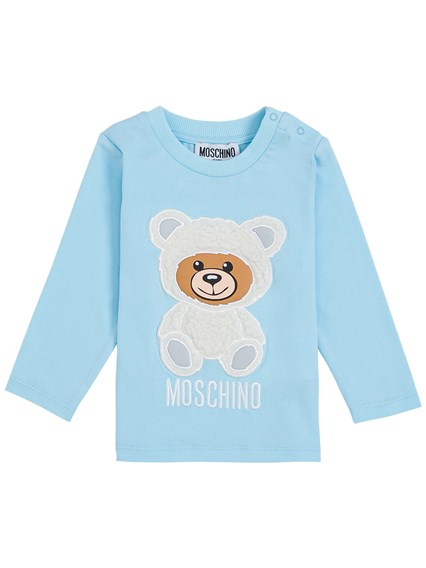 light blue moschino jumper