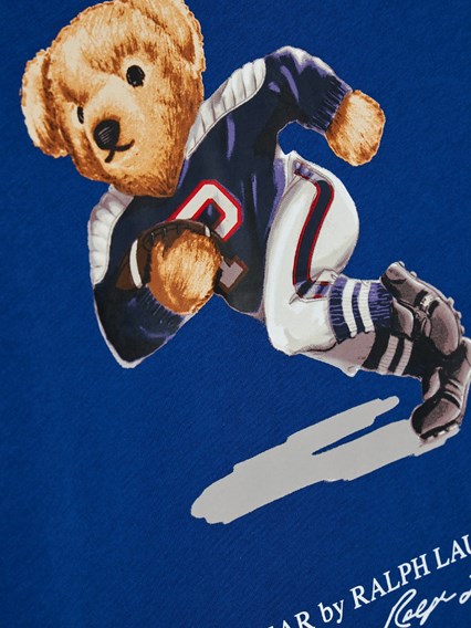 Blue Cotton T-Shirt with Teddy Bear Print POLO RALPH LAUREN KIDS Price |  Gaudenzi Boutique