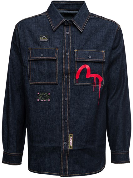 vampire denim zip up shirt