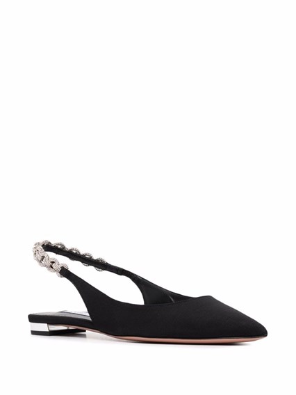 Love Link Leather Flat Shoes With Jewel Strap Black Available On Gaudenziboutique Com Sm