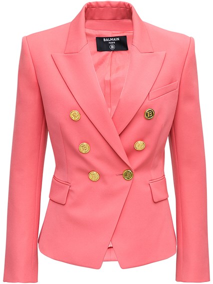 pink wool blazer womens