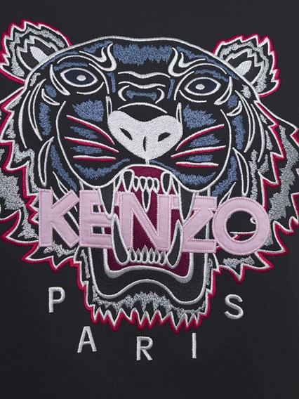 Black Cotton Hoodie With Tiger Front Logo Kenzo Price Gaudenzi Boutique
