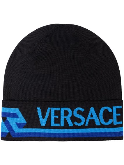 Cappello Nero in Lana con Logo Versace Uomo VERSACE Prezzo | Gaudenzi  Boutique