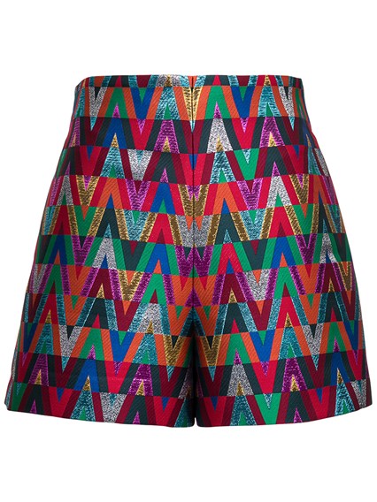 Shorts with Optical Multicolor Print