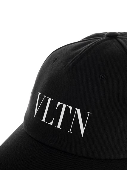 Black Cotton Hat with VLTN Logo 