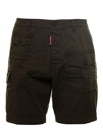 Green Cotton Bermuda Shorts with Pockets DSQUARED2 Price 