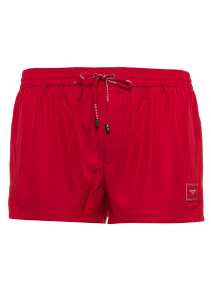 Shorts da Mare in nylon Rosso con Logo DOLCE E GABBANA Prezzo | Gaudenzi  Boutique