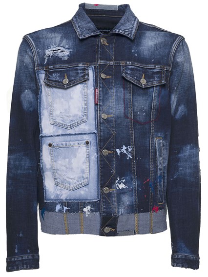 patchwork jeans jacket