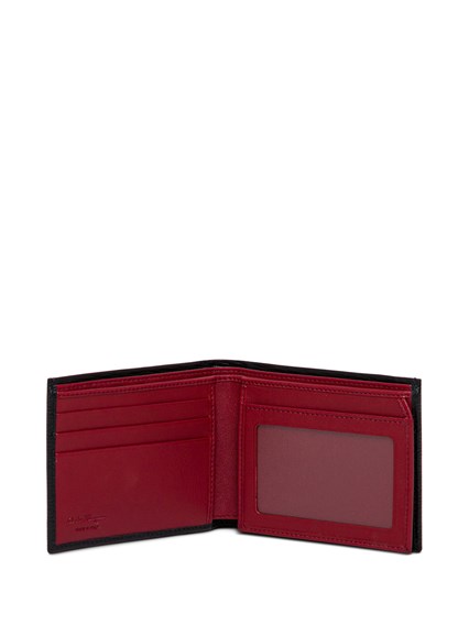 ferragamo black and red wallet
