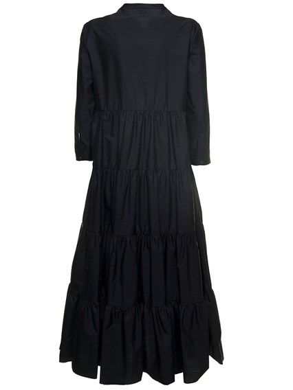 Abito Lungo Midi Nero in Popeline di Cotone ASPESI Prezzo | Gaudenzi  Boutique