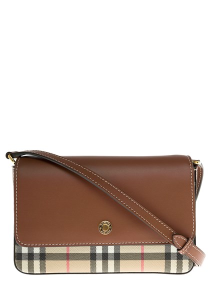 brown check crossbody bag