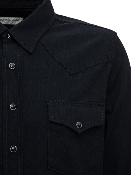 Camicia di Jeans Nera Western SAINT LAURENT Prezzo | Gaudenzi Boutique