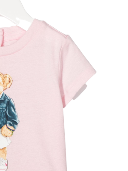 Polo Ralph Lauren Kids Baby Girl's Pink Cotton T-Shirt with Logo 