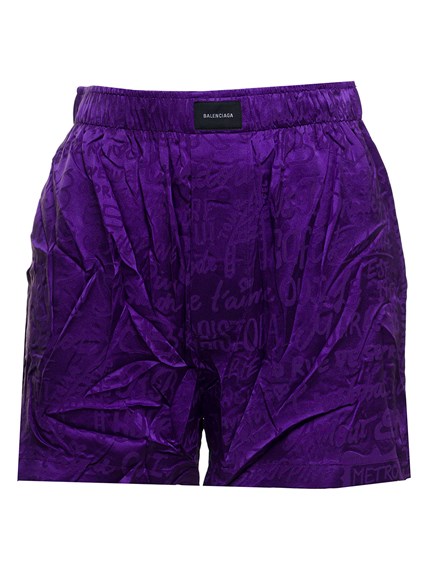 Shorts in Raso di Seta Viola Stoppicciata Balenciaga Donna BALENCIAGA  Prezzo | Gaudenzi Boutique