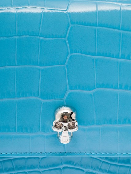 Borsa a Tracolla Skull in Pelle Stampa Cocco Azzurra Alexander Mcqueen  Donna ALEXANDER MCQUEEN Prezzo | Gaudenzi Boutique