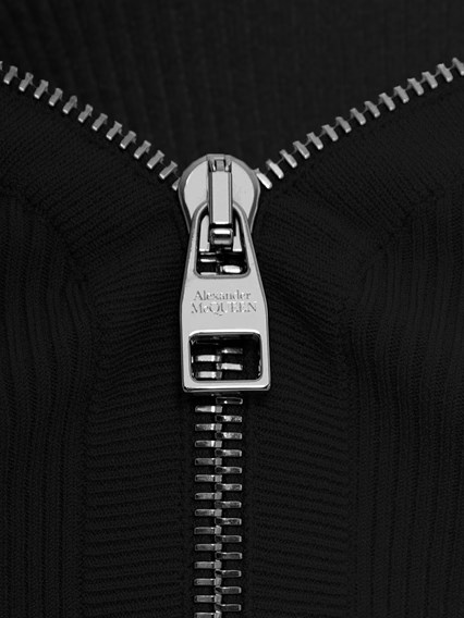 Alexander McQueen Woman blend Viscose Black Zip Knit Jumper 