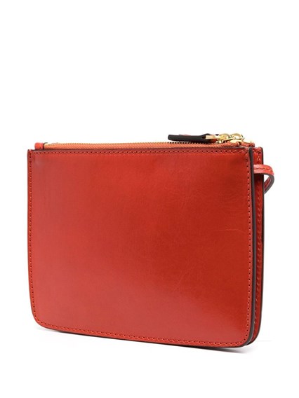 Orange Leather Crossbody Bag 